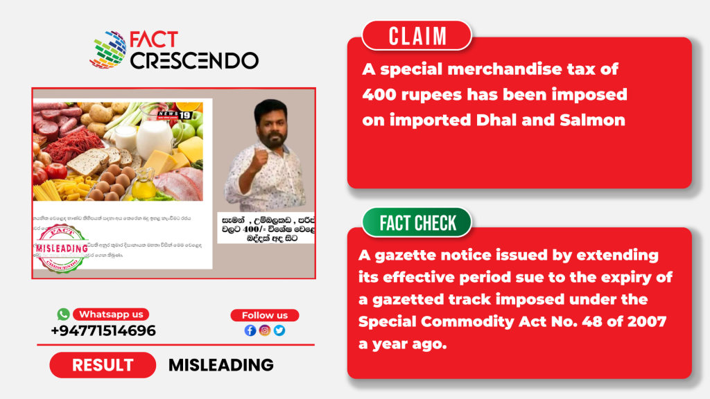 Social media posts claiming that a new special tax has been imposed for 5 types of goods are false!